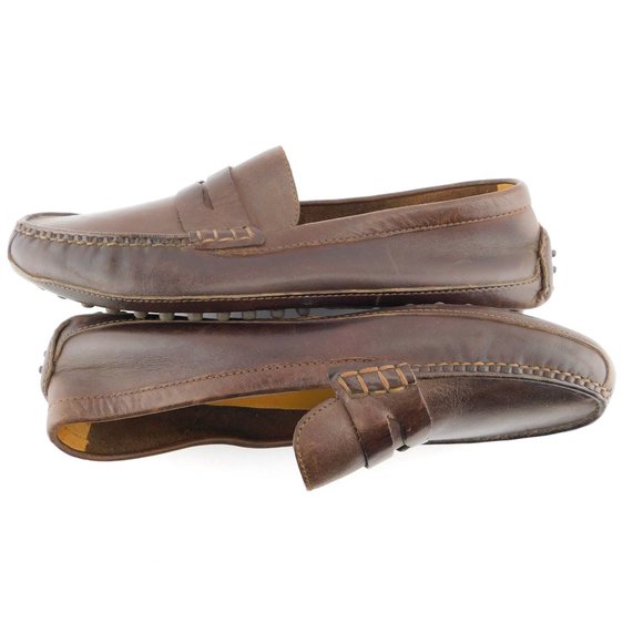 COLE HAAN Brown Leather Driving Slippers Moccasins Slip-on Flat Loafers 11.5